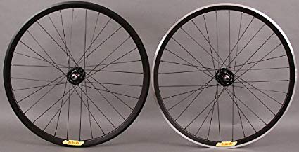 Velocity Deep V Black Rims Fixed Gear Track Bike Wheelset Wheel Pair Non Machined Rear